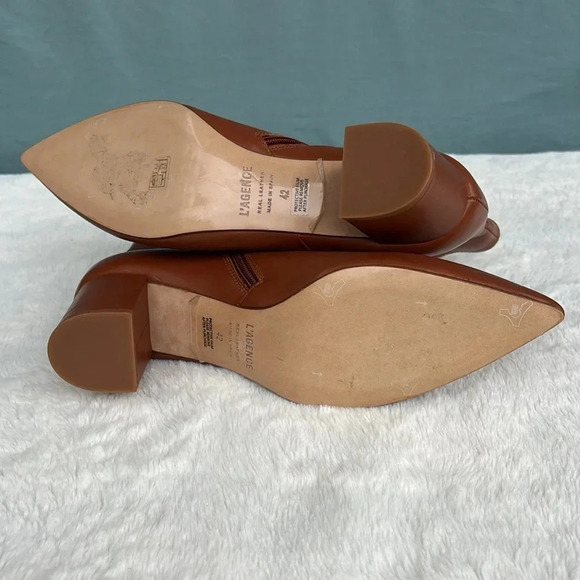 L'Agence EUC Women Jeannie II Pointed Toe Brown Leather boots size EU 42 - Picture 6 of 9